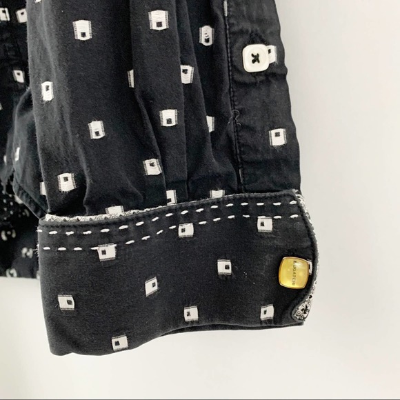 Bugatchi Black and White Button Down Shirt M - Picture 8 of 13